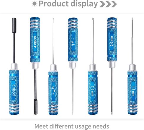 RC Car Tool Kit - Screwdriver Set (Flat, Phillips, Hex), Pliers, Wrench, Repair Tools for Quadcopter Drone Helicopter Airplane, Accessories Compatible with Traxxas RC Cars Trucks Models - 12pcs in Saudi Arabia