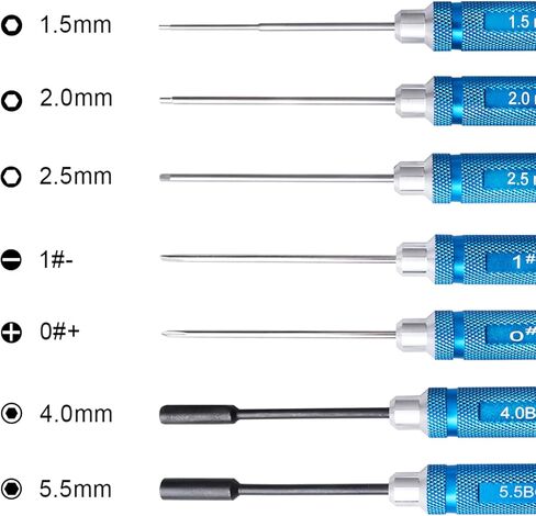 RC Car Tool Kit - Screwdriver Set (Flat, Phillips, Hex), Pliers, Wrench, Repair Tools for Quadcopter Drone Helicopter Airplane, Accessories Compatible with Traxxas RC Cars Trucks Models - 12pcs in Saudi Arabia