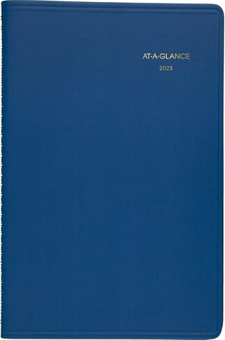 مخطط أسبوعي AT-A-GLANCE 2023، كتاب مواعيد كل ساعة، 5 بوصة × 8 بوصة، صغير، صفحات الهاتف/العناوين، عصري، أزرق (7010820) in Saudi Arabia