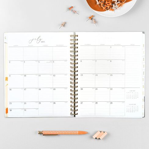 Blue Sky Life Note It 2023-2024 ملاحظات مخطط أسبوعية وشهرية للعام الدراسي، 8.5 بوصة × 11 بوصة، غطاء بلوري، سلكي، Hannah Frosted (142588-A24) in Saudi Arabia