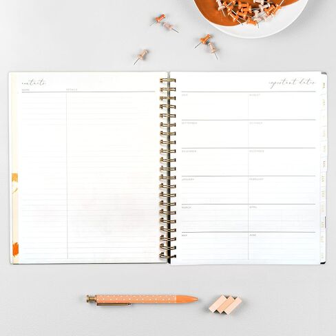 Blue Sky Life Note It 2023-2024 ملاحظات مخطط أسبوعية وشهرية للعام الدراسي، 8.5 بوصة × 11 بوصة، غطاء بلوري، سلكي، Hannah Frosted (142588-A24) in Saudi Arabia