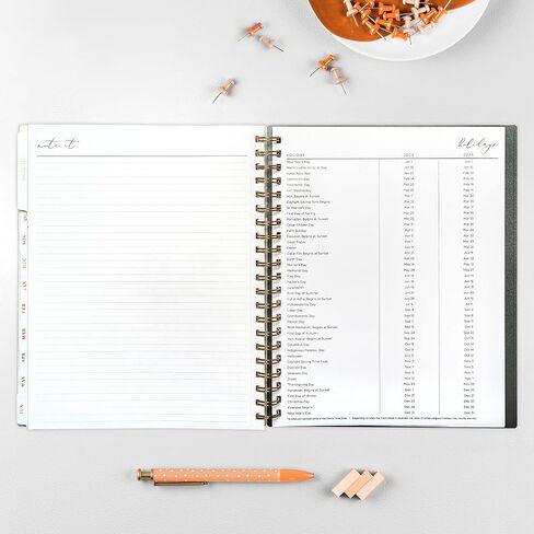 Blue Sky Life Note It 2023-2024 ملاحظات مخطط أسبوعية وشهرية للعام الدراسي، 8.5 بوصة × 11 بوصة، غطاء بلوري، سلكي، Hannah Frosted (142588-A24) in Saudi Arabia