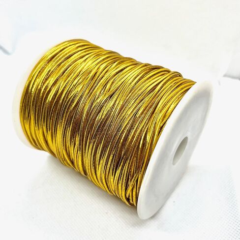 Weststone Qty 1 roll Silver - 300ft x 2mm Round Metallic Stretch Cord Elastic Cords Elastic Stretch String for Bracelets, Braiding, Ornament Hanging, Gift Wrapping - Silver in Saudi Arabia