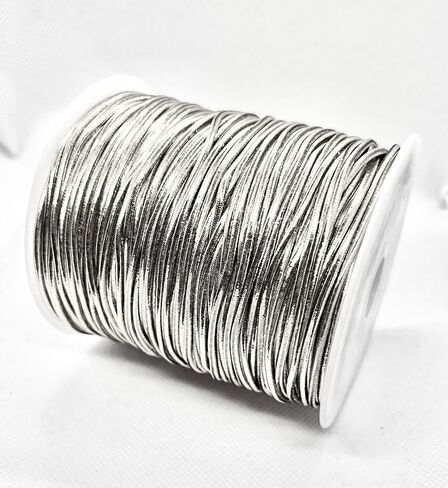 Weststone Qty 1 roll Silver - 300ft x 2mm Round Metallic Stretch Cord Elastic Cords Elastic Stretch String for Bracelets, Braiding, Ornament Hanging, Gift Wrapping - Silver in Saudi Arabia