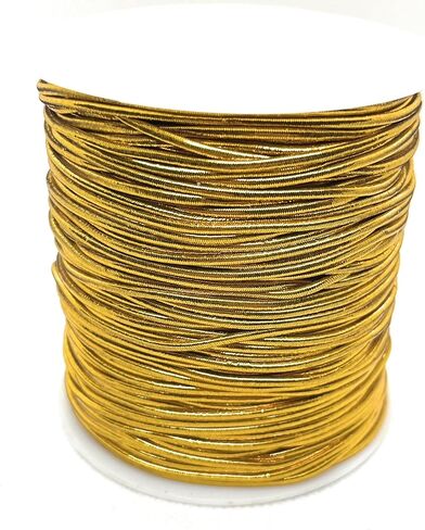 Weststone Qty 1 roll Silver - 300ft x 2mm Round Metallic Stretch Cord Elastic Cords Elastic Stretch String for Bracelets, Braiding, Ornament Hanging, Gift Wrapping - Silver in Saudi Arabia