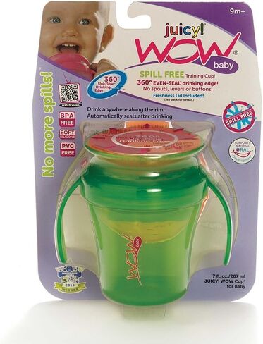 JUICY! WOW CUP Baby 360 Trainer Sippy Cup with Freshness Lid, Yellow, 7 oz. in Saudi Arabia
