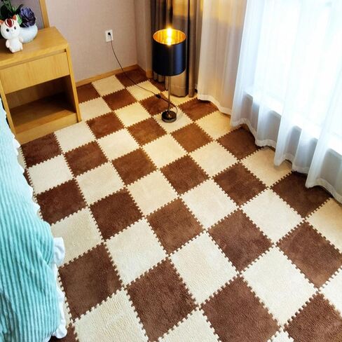 12 Pcs Kids Carpet Squares, 12"x 12", EVA Foam Interlocking Carpet Tiles, Soft and Flexible, Kids Floor Mat Rug Tiles - Coverage 12 Sq Ft in Kuwait