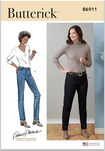 Butterick Misses' Jeans Sewing Pattern Kit by Palmer/Pletsch, Design Code B6911, Sizes 12-14-16-18-20 in Saudi Arabia