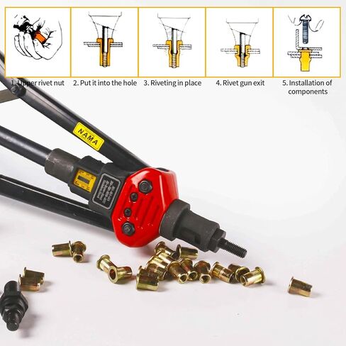 مجموعة متنوعة من 215 قطعة من صواميل البرشام، مجموعة أدوات صواميل برشام ذات رأس مسطح من الفولاذ الكربوني، لمسة نهائية مطلية بالزنك، 8-32، 10-24، 1/4 بوصة - 20، 3/8 بوصة - 16، 5/16 بوصة '-18، 1/2"-13 in Kuwait