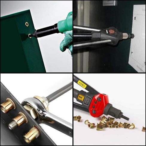 مجموعة متنوعة من 215 قطعة من صواميل البرشام، مجموعة أدوات صواميل برشام ذات رأس مسطح من الفولاذ الكربوني، لمسة نهائية مطلية بالزنك، 8-32، 10-24، 1/4 بوصة - 20، 3/8 بوصة - 16، 5/16 بوصة '-18، 1/2"-13 in Kuwait