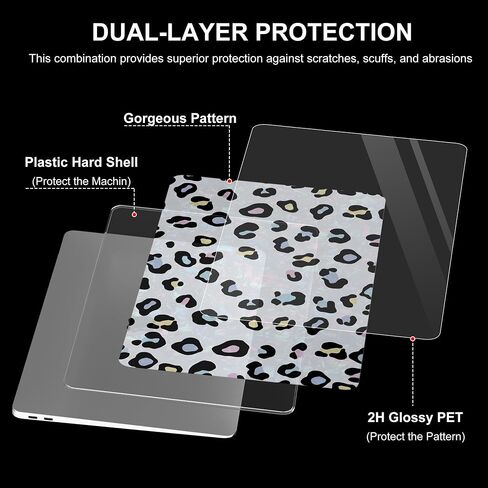 Compatible with MacBook Air 13 Inch Case 2022 2021 2020 2019 2018 Release M1 A2337 A2179 A1932, Sparkle Pearly-Lustre Design Hard Shell Case + Screen Protector + Keyboard Cover, Leopard Print in Saudi Arabia