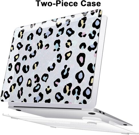 Compatible with MacBook Air 13 Inch Case 2022 2021 2020 2019 2018 Release M1 A2337 A2179 A1932, Sparkle Pearly-Lustre Design Hard Shell Case + Screen Protector + Keyboard Cover, Leopard Print in Saudi Arabia