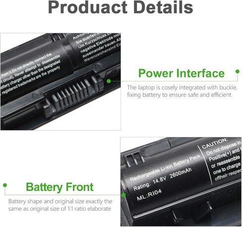 New RI04 RI06XL 805294-001 Laptop Battery for HP 811063-421 805047-851 P3G15AA HSTNN-DB7B HSTNN-PB6Q HSTNN-Q94C HSTNN-Q95C HSTNN-Q97C P3G15AA HP ProBook 450 455 470 G3 Series Battery in Kuwait