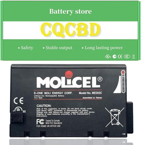 بطارية ME202C لـ Molicel VM3 VM4 VM6 VM8 VS2 VS3 VS4 CM10 CM12 CM15 لـ HASEE Getac X500 V100 V200 V1010 S400 LI202S LI202SX RS2020 DR202 ME202A ME202EK DR202 بطارية مراقبة المريض المحمولة in Kuwait