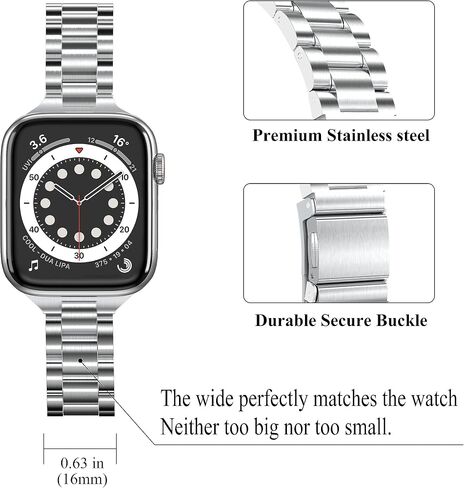 for Apple Watch Band Women 38mm 40mm 41mmm 42mm 44mm 45mm with Face Cover, Metal Stainless Steel for iwatch Band Series 9 8 7 6 5 4 3 2 1 SE. in Saudi Arabia