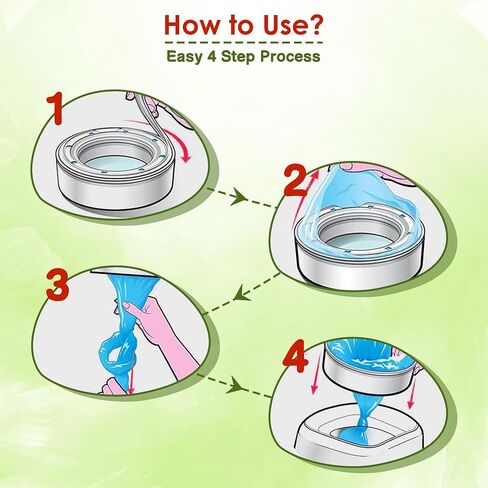 Diaper Pail Refills, Compatible with Diaper Genie, 4-Pack, 1080 Count, Odor Absorber, 7-Layer Smell-Bloc Technology in Saudi Arabia