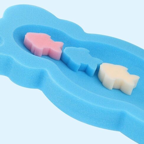 Baby Bath Cushion Infant Bath Sponge Bath Mat, Baby Bath Pad Bath Sponge for Toddler Infant Newborn (Blue-Style4) in Saudi Arabia