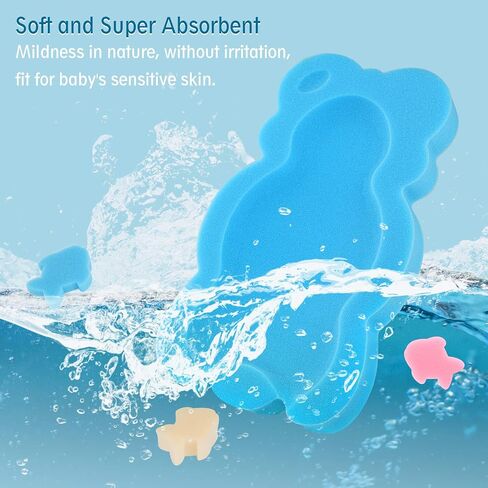 Baby Bath Cushion Infant Bath Sponge Bath Mat, Baby Bath Pad Bath Sponge for Toddler Infant Newborn (Blue-Style4) in Saudi Arabia