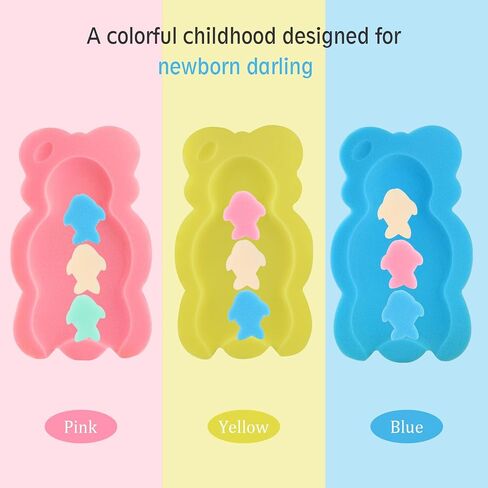 Baby Bath Cushion Infant Bath Sponge Bath Mat, Baby Bath Pad Bath Sponge for Toddler Infant Newborn (Blue-Style4) in Saudi Arabia