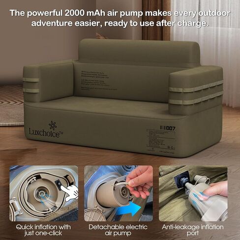 Inflatable Sofa Multifunctional Air Couch with Built-in Pump Portable Luxury Automatic Inflatable Chair Suitable for Home Outdoor Camping Travel in Saudi Arabia