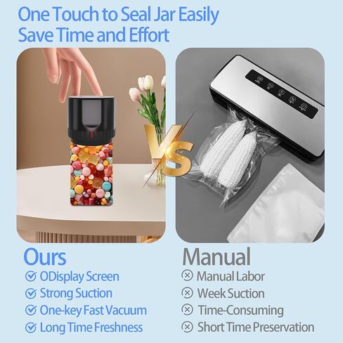 Electric Mason Jar Vacuum Sealer Kit for Wide Mouth and Regular Mouth Mason Jars,Vacuum Sealing Machine for Food Storage,Jar Vacuum Sealer for Canning Jars… in Saudi Arabia