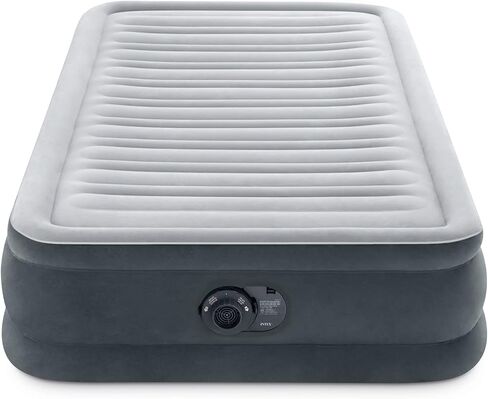INTEX Dura-Beam Deluxe Comfort-Plush Luxury Air Mattress: Fiber-Tech Construction – Built-in Electric Pump – Dual-Layer Comfort Top – Velvety Sleeping Surface – Carry Bag Included in Saudi Arabia