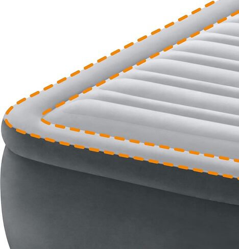 INTEX Dura-Beam Deluxe Comfort-Plush Luxury Air Mattress: Fiber-Tech Construction – Built-in Electric Pump – Dual-Layer Comfort Top – Velvety Sleeping Surface – Carry Bag Included in Saudi Arabia