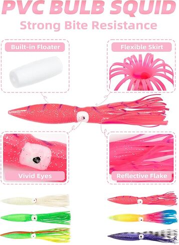 BLUEWING Fishing Daisy Chain Big Game Bulb Squid Trolling Bird Tuna Lures Fish Teasers for Marlin Sailfish in Saudi Arabia