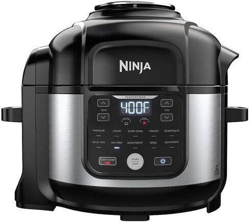 Ninja OS301/FD305CO Foodi 10 في 1 طنجرة ضغط ومقلاة هوائية مع رف شواء متداخل، سعة 6.5 لتر، ولمسة نهائية مقاومة للصدأ (متجددة) in Saudi Arabia