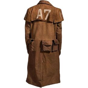 Peak-Fashions New Mens Vegas A7 Veteran Ranger Classic Armor Coat - Cosplay Leather Trench Coat in Saudi Arabia