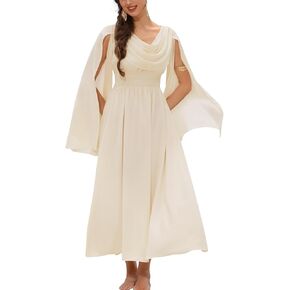 Scarlet Darkness Women Renaissance Dress Split Bell Sleeve Cowl Neck Peasant Medieval Dress in Saudi Arabia