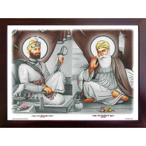 HandicraftStore Gurunank Dev Ji and Guru Gobind Singh ji, A picture for people, A poster with frame must for every family, office, Gift and auspicious purpose in Kuwait