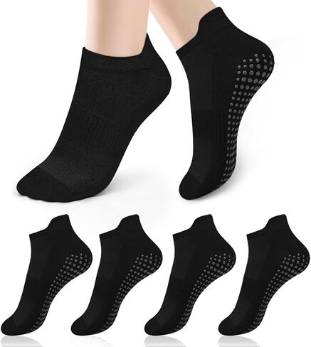 Meliya 4 Pairs Pilates Socks Grip Socks for Women, Non-Slip Yoga Sock for Yoga Barre Ballet Barefoot Workout Hospital in Saudi Arabia