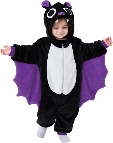Eadrioss Bat Costume for Toddler Baby Boy Girl Halloween Costumes Warm Hooded Bat Clothes Toddler Halloween Clothes 2 3 4 5t in Saudi Arabia