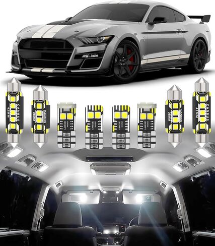 BMT XMS CAR CAR INTRIOR LED PRESSION for Ford Mustang 2015-2023،6000K Super Bright Light Package ، 8pcs in Kuwait