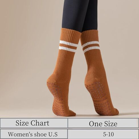 Yoga Socks with Non-Slip Grips for Women - 4 Pairs Pilates, Barre, Gym, Dance Workout Anti-Skid Socks in Saudi Arabia