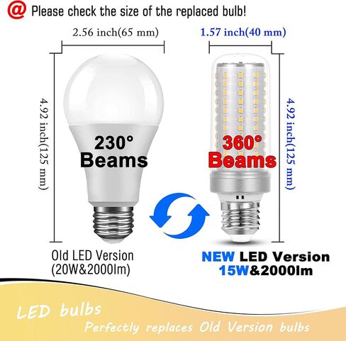 E17 LED Light Bulb 10 Watt Equivalent 100W 6000K Daylight White 1000lm 120V E17 Intermediate Base LED Bulb for Desk Lamp,Ceiling Fan Lights, Headboard Reading Lights, Non-Dimmable, 3 Pack in Kuwait