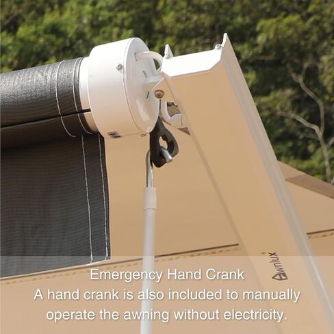 Awnlux White White Motoriped Mostrible RV Awning مجموعة كاملة من مجموعة RV ، العجلة الخامسة ، مقطورات السفر ، نقل الألعاب ، و Motorhome - RV Trailer المظلة للمنزل أو العربة - 10x8 قدم - Black Fade in Saudi Arabia