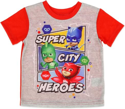 PJ Masks Pajamas for Boys, 2-Piece Shirt and Shorts Set, Red, Toddler Size 3 in Saudi Arabia