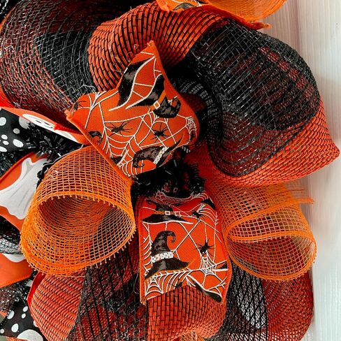 Hey Boo Halloween Ghost Handmade Wreath available in 24 inch and 28 inch diameters in Saudi Arabia
