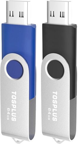 2Pack 32GB USB 2.0 Flash Drives Thumb Drives Memory Stick Jump Drive Zip Drive (Black/Blue) in Saudi Arabia