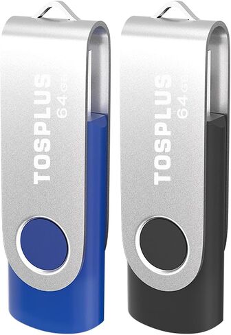 2Pack 32GB USB 2.0 Flash Drives Thumb Drives Memory Stick Jump Drive Zip Drive (Black/Blue) in Saudi Arabia