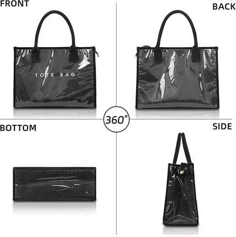 PVC Tote Bag for Women Letters Print Hobo Handbags Kraft Paper Shoulder Bag with Strap for Work Travel in Saudi Arabia