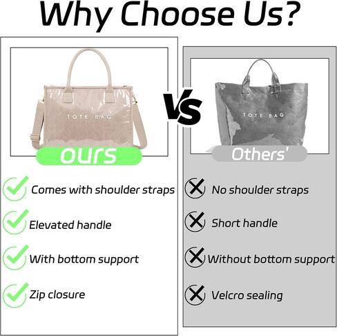 PVC Tote Bag for Women Letters Print Hobo Handbags Kraft Paper Shoulder Bag with Strap for Work Travel in Saudi Arabia
