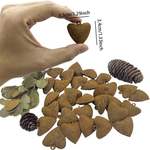 20pcs الحلي الجرس المعدنية على شكل قلب ريفي ، أجراس حرفة زخرفية على الطراز العتيق in Saudi Arabia