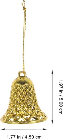 MAGICLULU 12pcs Christmas Plastic Jingle Bells Ornaments Christmas Tree Ornaments Plastic Bell Pendants with Ropes Gold Bells Christmas Tree Hanging Decorations for Christmas Tree in Saudi Arabia