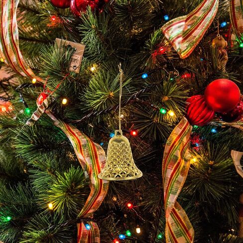 MAGICLULU 12pcs Christmas Plastic Jingle Bells Ornaments Christmas Tree Ornaments Plastic Bell Pendants with Ropes Gold Bells Christmas Tree Hanging Decorations for Christmas Tree in Saudi Arabia