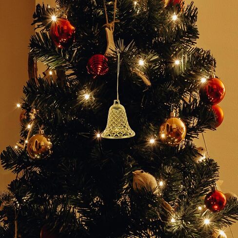 MAGICLULU 12pcs Christmas Plastic Jingle Bells Ornaments Christmas Tree Ornaments Plastic Bell Pendants with Ropes Gold Bells Christmas Tree Hanging Decorations for Christmas Tree in Saudi Arabia