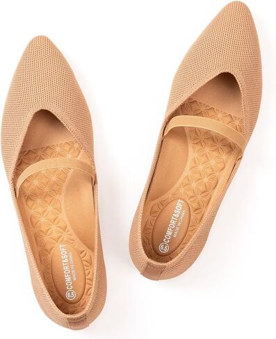 Frank Mully Womens Flats with Straps Pointed Toe Flat Shoes Low Wedge Heel Comfortable Arch Support Flats for Women in Saudi Arabia