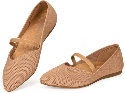Frank Mully Womens Flats with Straps Pointed Toe Flat Shoes Low Wedge Heel Comfortable Arch Support Flats for Women in Saudi Arabia